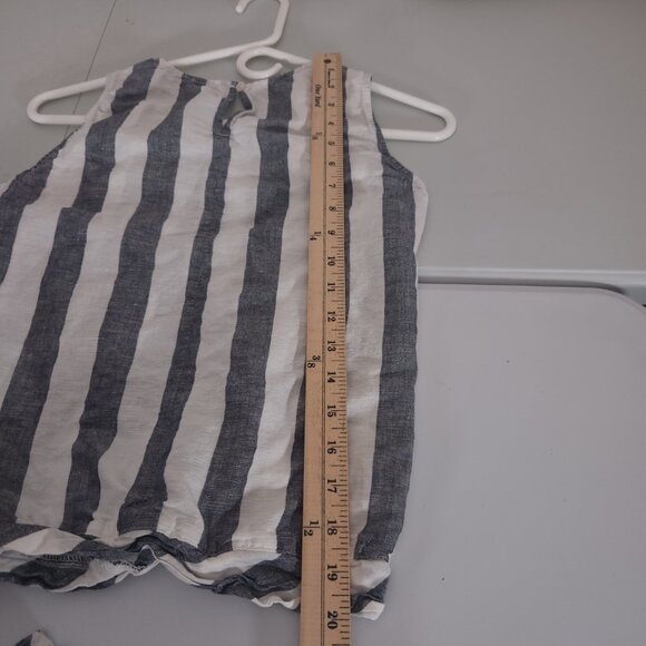 J.Crew Linen Blend Striped Tank Top Womens 0 Tie Hem Nautical Coastal Preppy - Picture 5 of 13